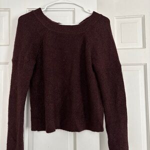 Abercrombie & Fitch Deep Burgundy Sparkle Crew Neck Sweater
